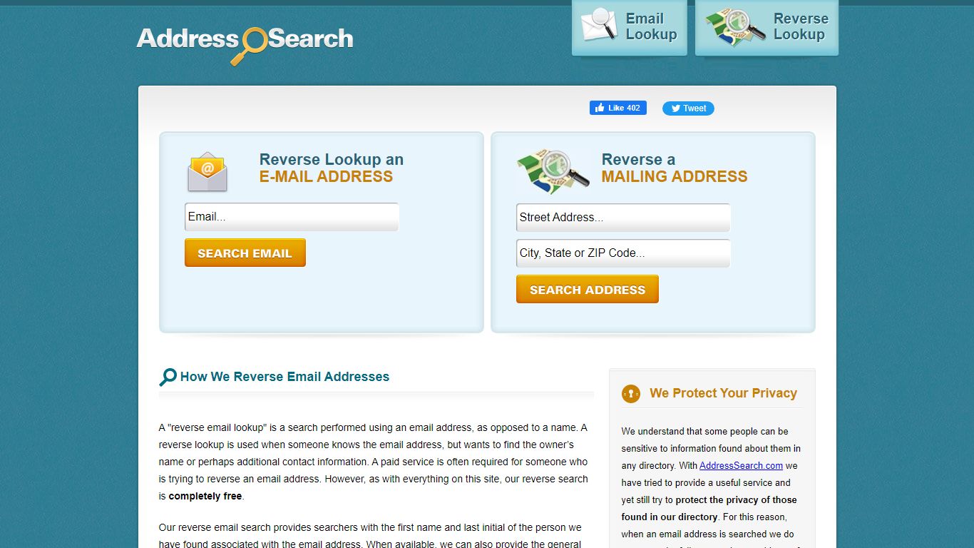 Reverse Address Search & Reverse Email Lookup
